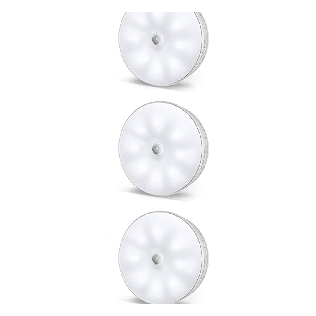 Motion Sensor Light for Home — USB Rechargeable Wireless LED Night Light, Stick-On for Wardrobe, Kitchen, Stairs & Hallway (Pack of 3)