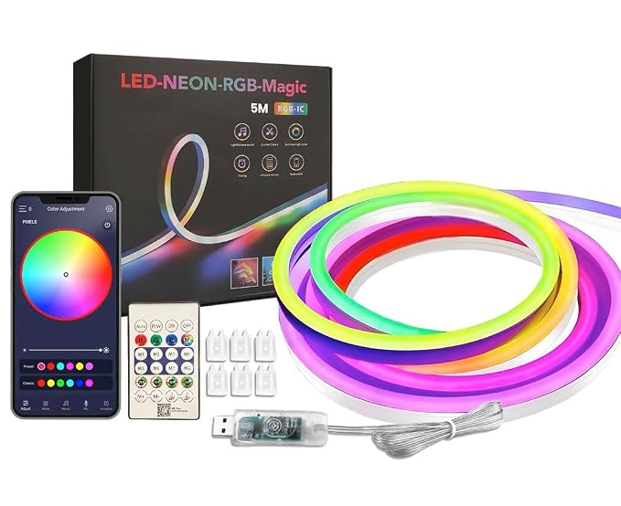 5m RGBIC Neon LED Strip Light — Smart Flexible Strip