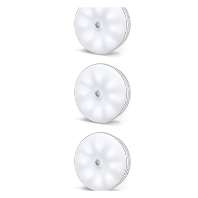Motion Sensor Light for Home — USB Rechargeable Wireless LED Night Light, Stick-On for Wardrobe, Kitchen, Stairs & Hallway (Pack of 3)